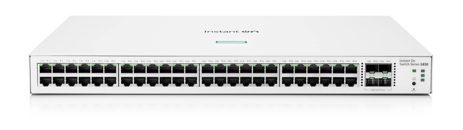 Switch HPE Instant On 1830 Gigabit Ethernet - 48 puertos, 4SFP 1GbE (JL814A) Switch HPE Instant On 1830 Gigabit Ethernet - 48 puertos, 4SFP 1GbE (JL814A)